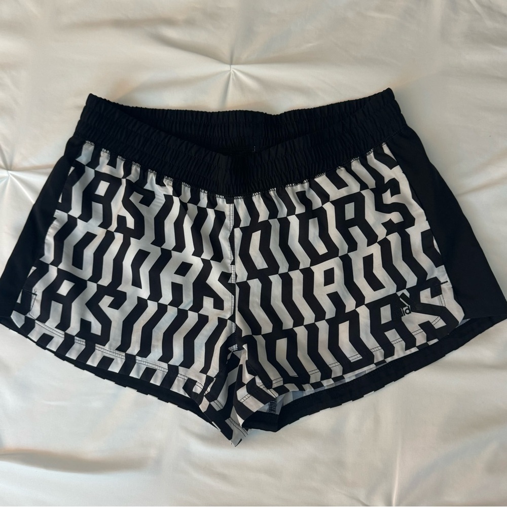 ADIDAS • Women’s Black & White Athletic Running Shorts Size- Small